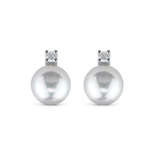 White gold, diamonds and pearls earrings LE PERLE DAMIANI 20012452_c - 1