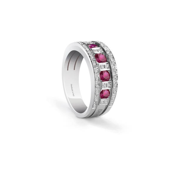Ring, Weiß-Gold, Diamanten und Rubine BELLE ÉPOQUE DAMIANI 20039700_c - 1