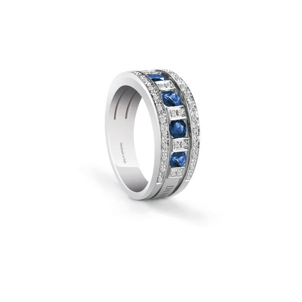 Ring, Weiß-Gold, Diamanten und Saphire BELLE ÉPOQUE DAMIANI 20039702_c - 1