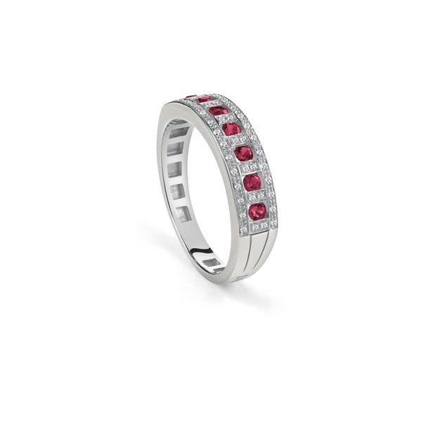 Ring, Weiß-Gold, Diamanten und Rubine BELLE ÉPOQUE DAMIANI 20058706_c - 1