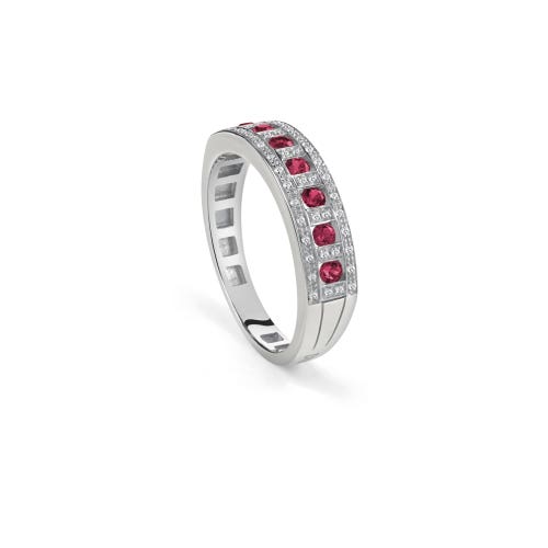 White gold, diamond and ruby ring BELLE ÉPOQUE DAMIANI 20058706_c - 1