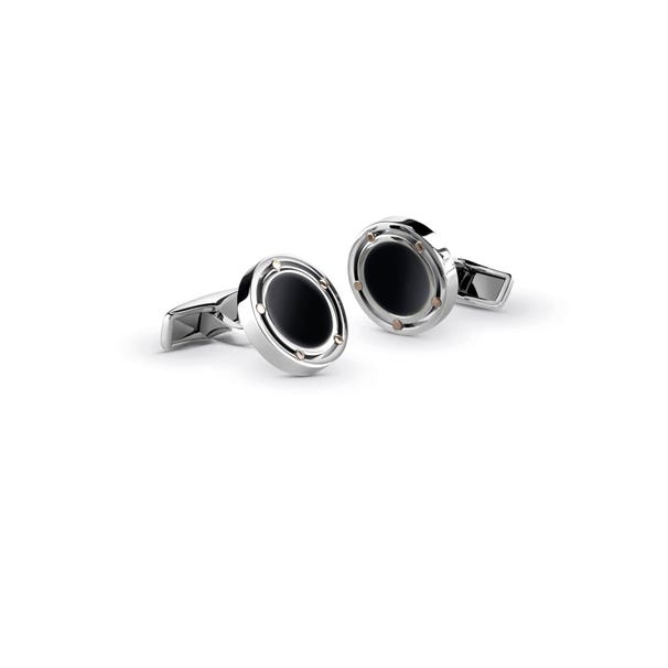 Cufflinks in gold, steel and onyx D.SIDE DAMIANI 20059646 - 1