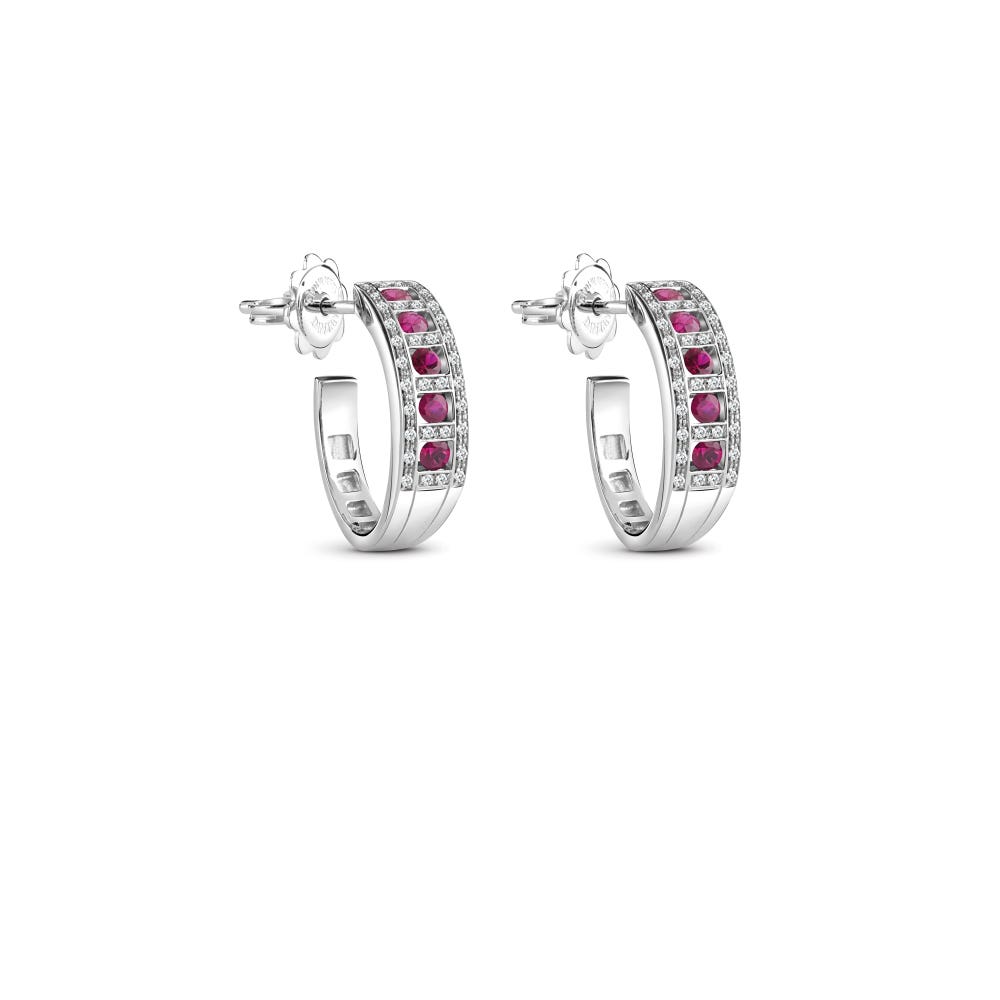 White gold, diamonds and rubies earrings BELLE ÉPOQUE DAMIANI 20062796 - 1