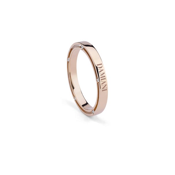 玫瑰金单钻结婚戒指( 3.30 毫米) D.SIDE DAMIANI 20070338_c - 1