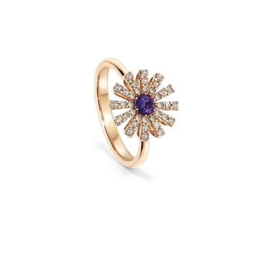 Ring, Rosè-Gold, braune Diamanten und Amethyst, 12 mm. MARGHERITA DAMIANI 20072763_c - 1