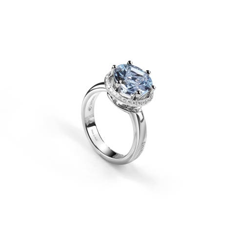 白金戒指，镶嵌海蓝宝石与钻石 MINOU DAMIANI 20072794_c - 1