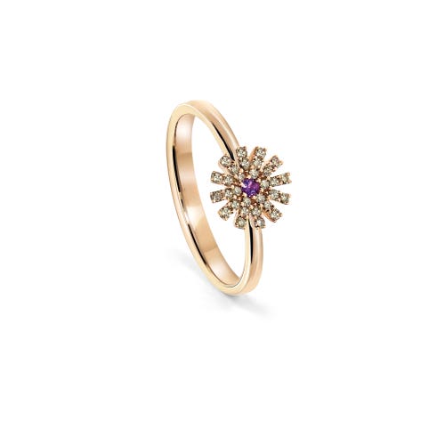 브라운 다이아몬드와 애미시스트를 세팅한 핑크 골드 링 (8 mm.) MARGHERITA DAMIANI 20073013_c - 1