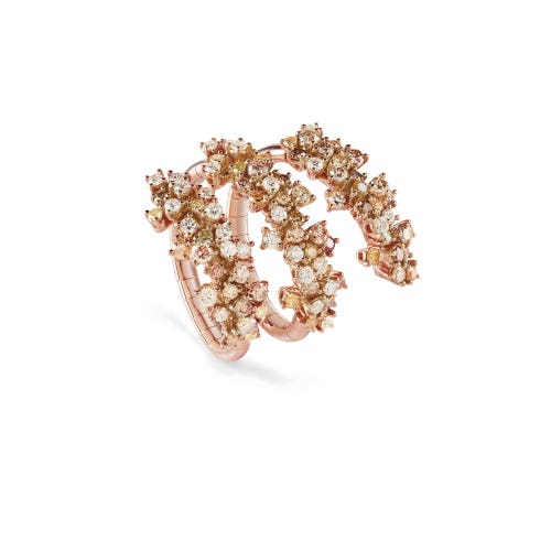 Pink gold ring with white and brown diamonds MIMOSA DAMIANI 20078498_c - 1