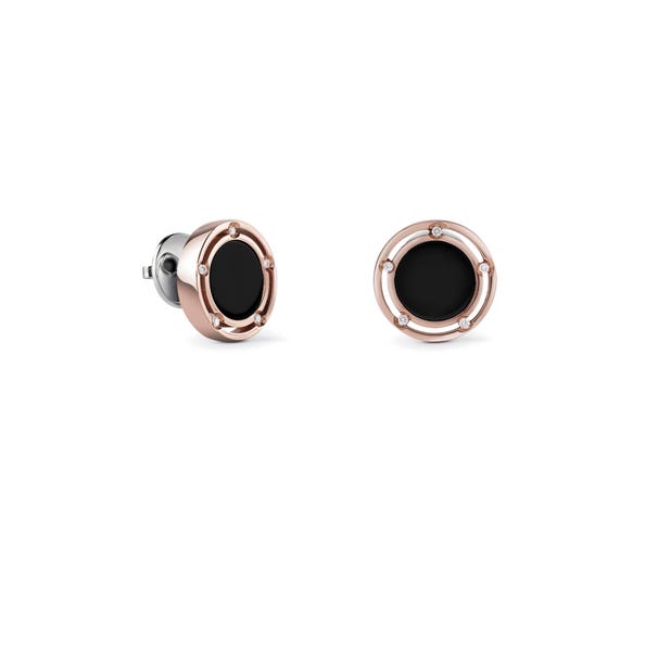 Pink gold, onyx and diamonds earrings D.SIDE DAMIANI 20080431 - 1