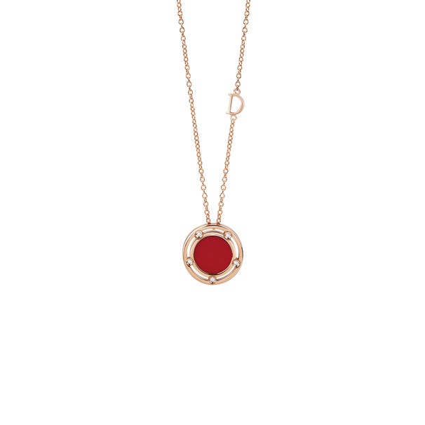 Pink gold, red stone and diamonds necklace D.SIDE DAMIANI 20086730 - 1