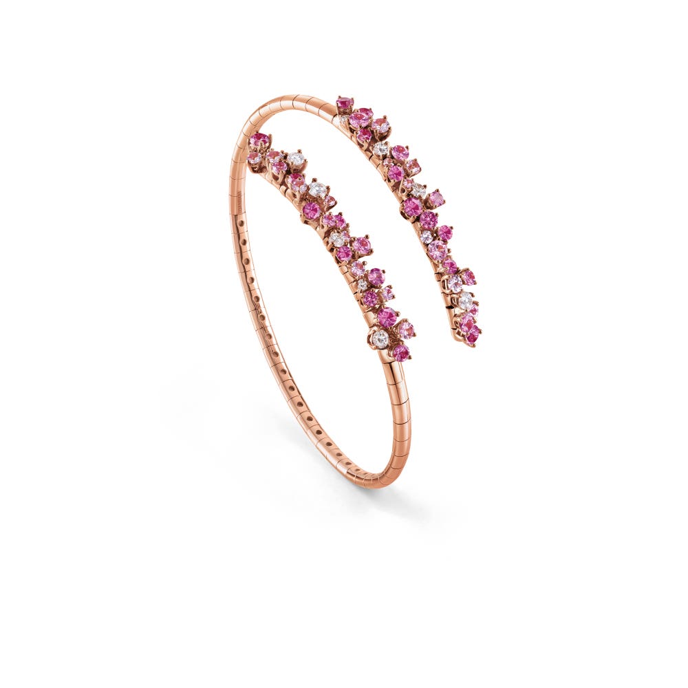 Pink gold diamonds and pink sapphires bracelet MIMOSA DAMIANI 20086862_c - 1