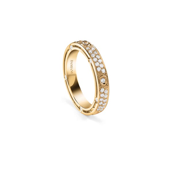 黄金多钻结婚戒指( 3.40 毫米) D.SIDE DAMIANI 20086866_c - 1