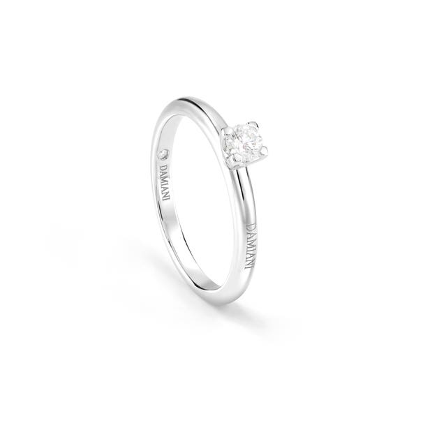 Anello di fidanzamento in oro bianco con diamante da 0,15 carati, colore G, purezza VS LUCE DAMIANI 20087471_c - 1