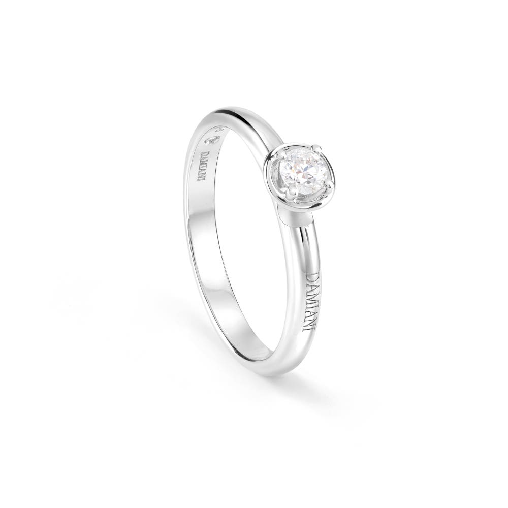 Anello di fidanzamento in oro bianco con diamante da 0,15 carati, colore G, purezza VS MINOU DAMIANI 20087593_c - 1