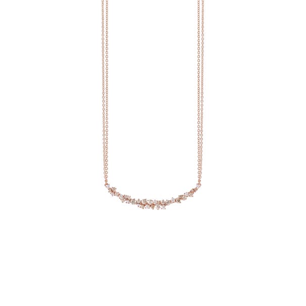 Pink gold necklac with white and brown diamonds MIMOSA DAMIANI 20087875 - 1