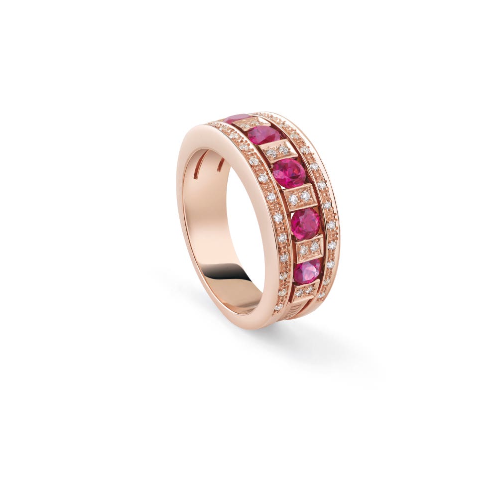 Pink gold, diamonds and rubies ring BELLE ÉPOQUE DAMIANI 20090161_c - 1