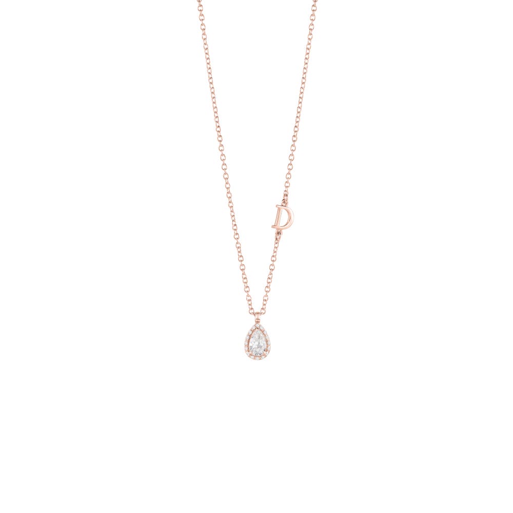 페어 컷 다이아몬드가 세팅된 핑크 골드 네크리스 MINOU DAMIANI 20091129 - 1