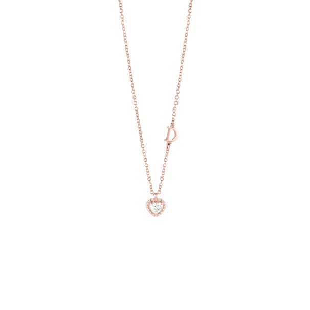 Pink gold necklace with heart-shaped diamond MINOU DAMIANI 20091167 - 1