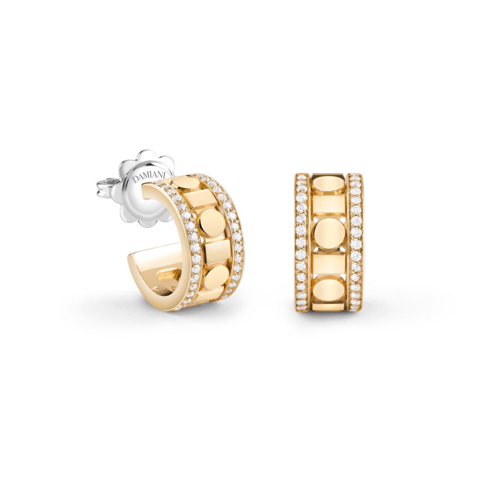 Yellow gold and diamonds earrings, 5,7 mm.  BELLE ÉPOQUE REEL DAMIANI 20093332 - 1