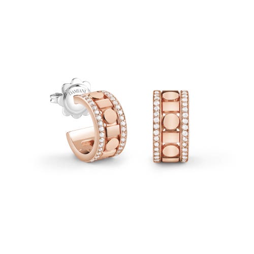 Pink gold and diamonds earrings, 5,7 mm.  BELLE ÉPOQUE REEL DAMIANI 20093333 - 1