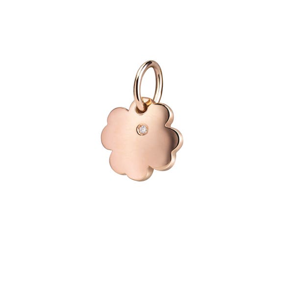 Charm en or rose avec diamant – trèfle  MY FIRST DAMIANI 20100265 - 1